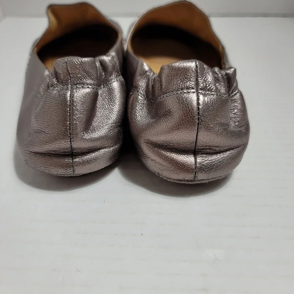 Chocolat Blu Cam2 Metallic Bronze Moccasin Pleated Flats 6